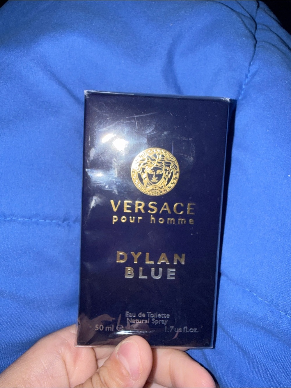 Versace Navy Blue Box with Gold Logo